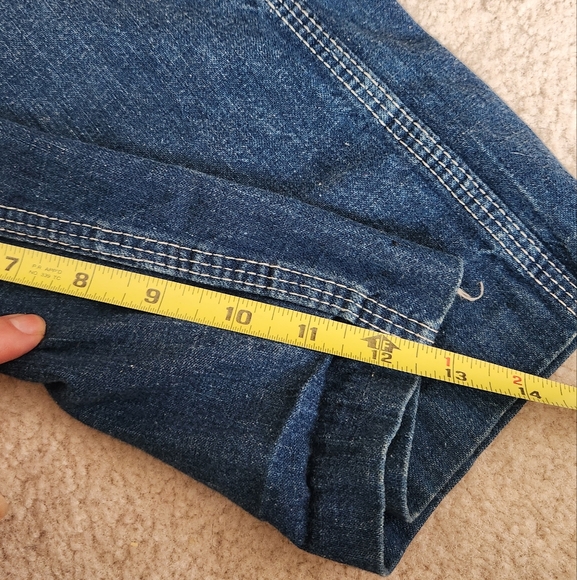 WASHINGTON DEE CEE 1970s SANFORIZED Denim Shorts Bib Overall Small/Medium VTG - Picture 9 of 10